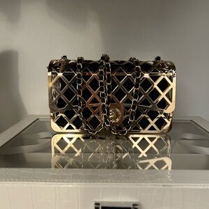 Gold and Black Chain Crossbody Bag